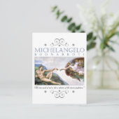 ミケランジェロ人間絵画の創造引用文 ポストカード (スタンド正面)