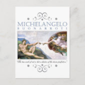 ミケランジェロ人間絵画の創造引用文 ポストカード (正面)