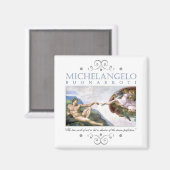 ミケランジェロ人間絵画の創造引用文 マグネット (正面/裏面)