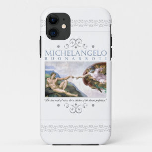 ミケランジェロ人間絵画の創造引用文 iPhone 11 ケース