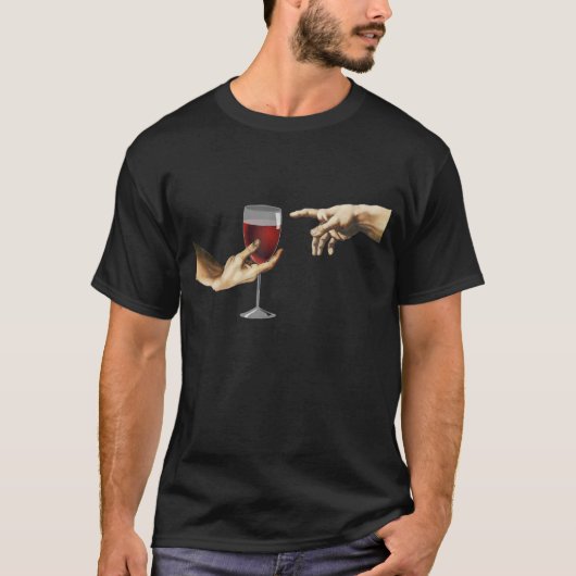 ミケランジェロ創造アダムヴィンテージ芸術 Tシャツ (正面)