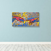 ミケランジェロ創造アダム抽象芸術カラフル&P キャンバスプリント (インサイチュ (ウッドフロア))