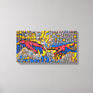 ミケランジェロ創造アダム抽象芸術カラフル&P キャンバスプリント