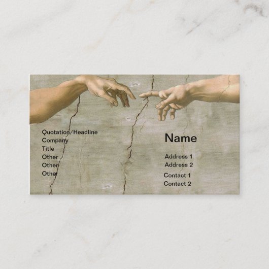 ミケランジェロ創造アダム・ゴッドアート 名刺 (正面)