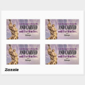 ミケランジェロ感動的引用文「エンジェル彫刻」 長方形シール (シート)