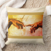 ミケランジェロ手ヴィンテージアートオンアイボリー クッション (ブランケット)