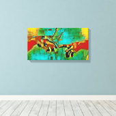 ミケランジェロ抽象芸術アダムカラフル創造 キャンバスプリント (インサイチュ (ウッドフロア))