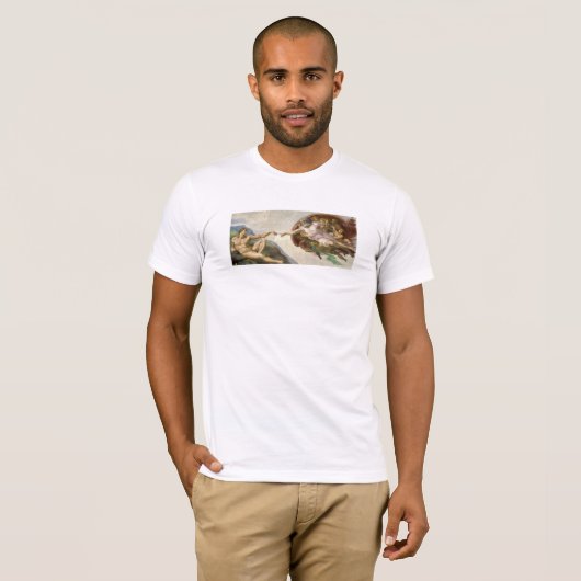 ミケランジェロ著絵を描かれるアダムの作成- Tシャツ (正面フル)