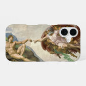 ミケランジェロ「アダムの創造」アート iPhone 16ケース (裏面横)