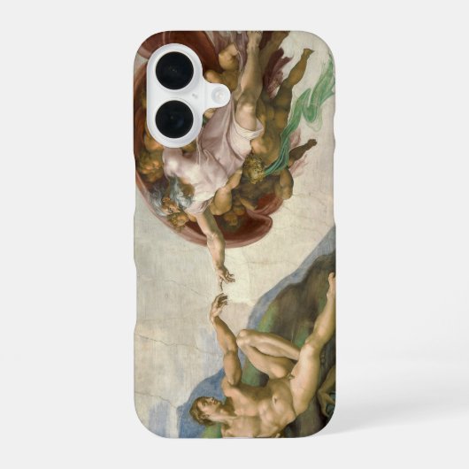ミケランジェロ「アダムの創造」アート iPhone 16ケース (裏面)