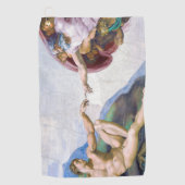 ミケランジェロ – アダムの創造 ゴルフタオル (正面)