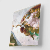 ミケランジェロ·アダムの創造 スクエア壁時計 (傾斜)