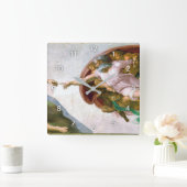 ミケランジェロ·アダムの創造 スクエア壁時計 (ホーム)