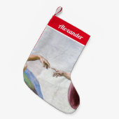 ミケランジェロ – アダムの創造 スモールクリスマスストッキング (正面 (吊り時))