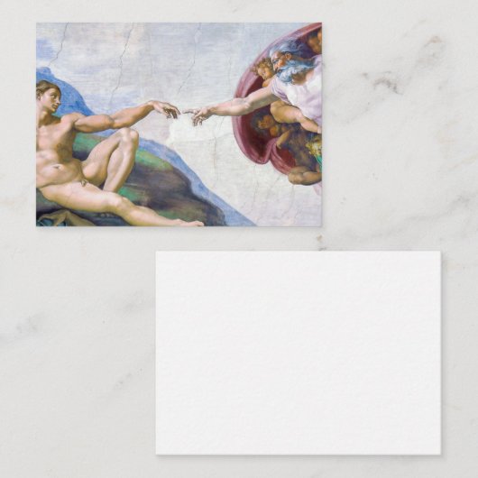 ミケランジェロ – アダムの創造 ノートカード (正面/裏面)