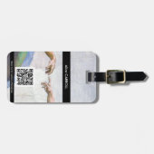 ミケランジェロ – アダムの創造 – QRコード ラゲッジタグ (正面横)