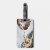 ミケランジェロ – アダムの創造 – QRコード ラゲッジタグ (裏面縦)