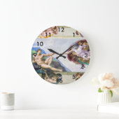 ミケランジェロ-システィナ礼拝堂アダムの創造 ラージ壁時計 (ホーム)