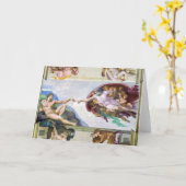 ミケランジェロ – システィーナ礼拝堂アダムの創造 カード (黄色い花)