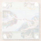 ミケランジェロ – システィーナ礼拝堂アダムの創造 ガラスコースター (裏面)