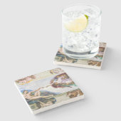 ミケランジェロ – システィーナ礼拝堂アダムの創造 ストーンコースター (横)