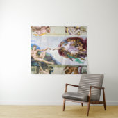 ミケランジェロ – システィーナ礼拝堂アダムの創造 タペストリー (インサイチュ(横))