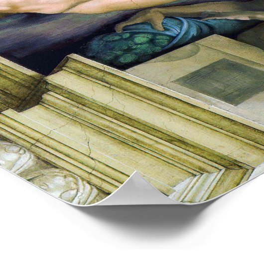 ミケランジェロ – システィーナ礼拝堂アダムの創造 ポスター (角)