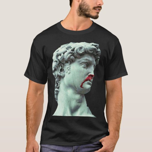 ミケランジェロ ダビデ像 メンズ Tシャツ (正面)