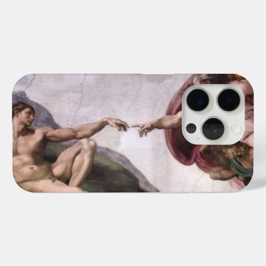 ミケランジェロ・ブオナローティによるアダムの創造 Case-Mate iPhoneケース (裏面 (横))