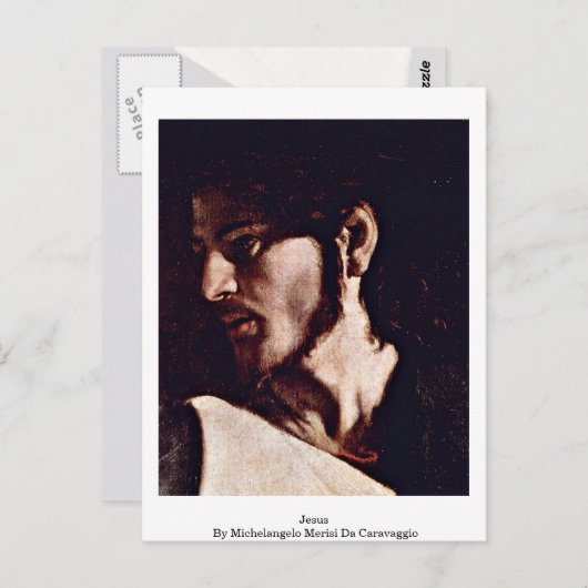ミケランジェロ・メリージ・ダ・カラヴァッジョによるキリスト ポストカード (正面/裏面)