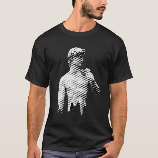 ミケランジェロ ルネサンス デビッド 大理石 彫像 Tシャツ (正面)
