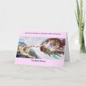 ミケランジェロ -  新年快乐 / アダムの創造 シーズンカード (裏面)