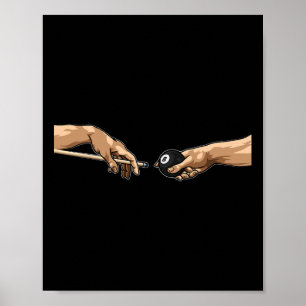 ミケランジェロHands Creation Of Adam Pool Billiards ポスター