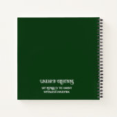 ミケーネインスパイアギリア緑の鳥の手帳 ノートブック (裏面)