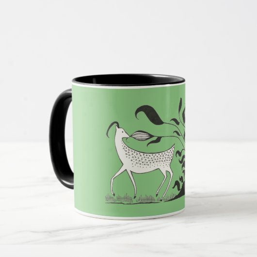 ミケーネインスパイアギリク緑ヤギのマグカップ マグカップ (正面左)