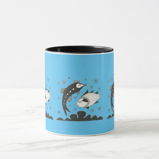 ミケーネインスパイアギリク青い魚マグ マグカップ (中央)