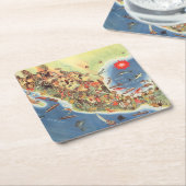 ミゲルゴーメッツマディーナ著メキシコの絵解き地図 スクエアペーパーコースター (アングル)