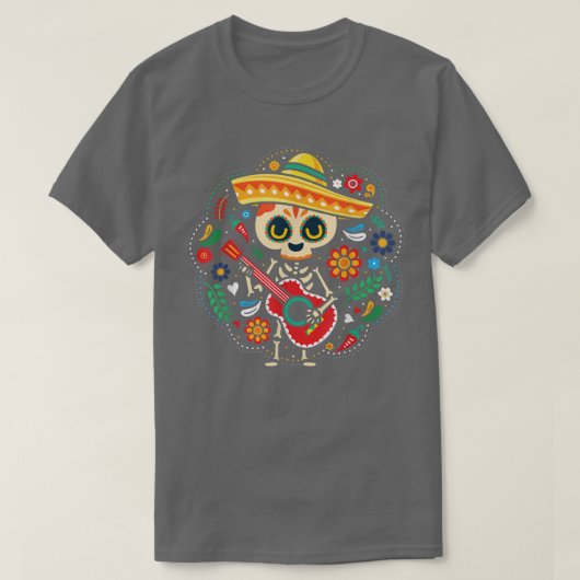 ミコクリープミカンゴシックスケルトンギター2338 Tシャツ (デザイン正面)