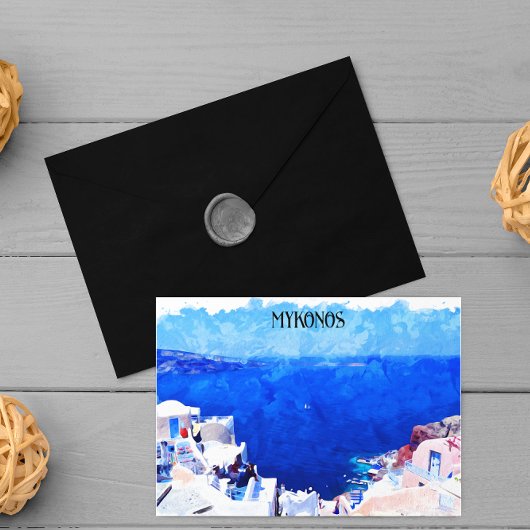 ミコスタイリッシュノス・ギリシャ・キクラデス絵画諸島 ポストカード