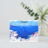 ミコスタイリッシュノス・ギリシャ・キクラデス絵画諸島 ポストカード (スタンド正面)