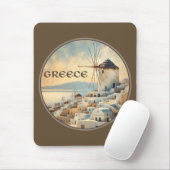 ミコノスのギリシャ風車 マウスパッド (マウス)