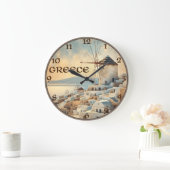 ミコノスのギリシャ風車 ラージ壁時計 (ホーム)