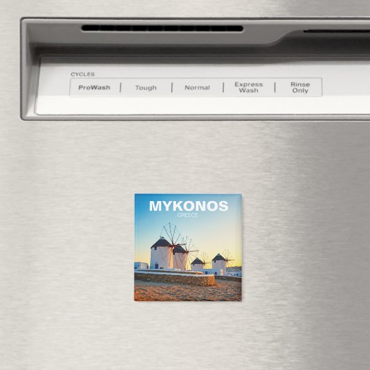 ミコノスの4つの風車ギリシャCyclades旅行 マグネット (インサイチュ (食洗機))