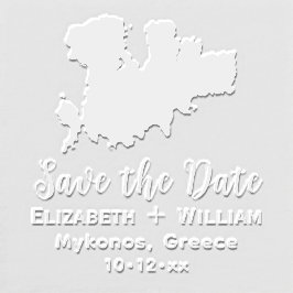 ミコノスエレガントギリシャ地図ウェディング日付を保存