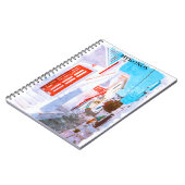 ミコノスカラフルギリシャレトロ旅行水の色 ノートブック (左側)