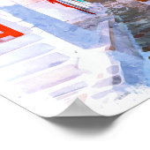 ミコノスカラフルギリシャレトロ旅行水の色 ポスター (角)