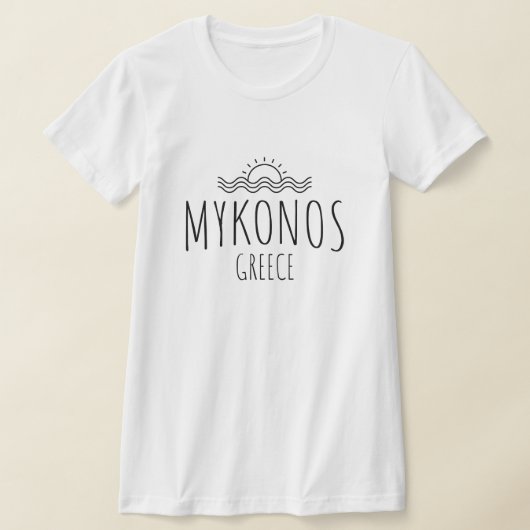 ミコノスギリシャ女性Tシャツ Tシャツ (レイダウン)