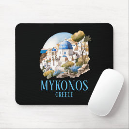 ミコノスギリシャ島ヴィンテージ旅行 マウスパッド