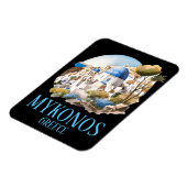 ミコノスギリシャ島ヴィンテージ旅行 マグネット (左側)