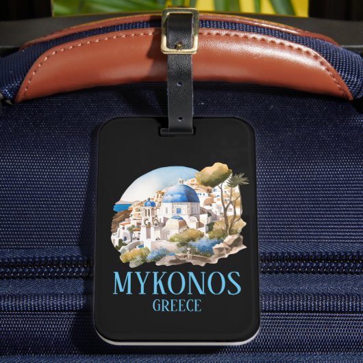 ミコノスギリシャ島ヴィンテージ旅行 ラゲッジタグ (正面インサイチュ2)